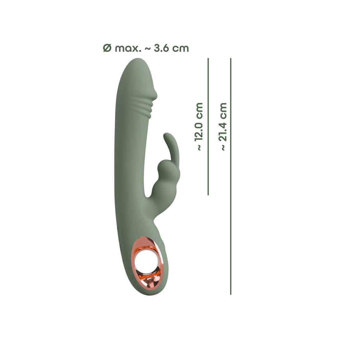 Rabbit vibrator "Slim Rabbit" made of silicone 21.3 cm (green)