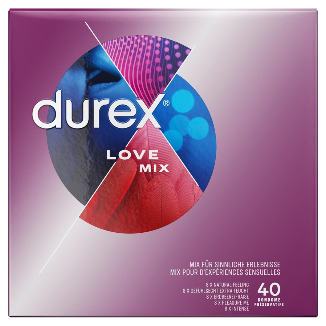 Kondome "Love Mix" Naturkautschuklatex - (56 mm/40 Stk.) von Durex