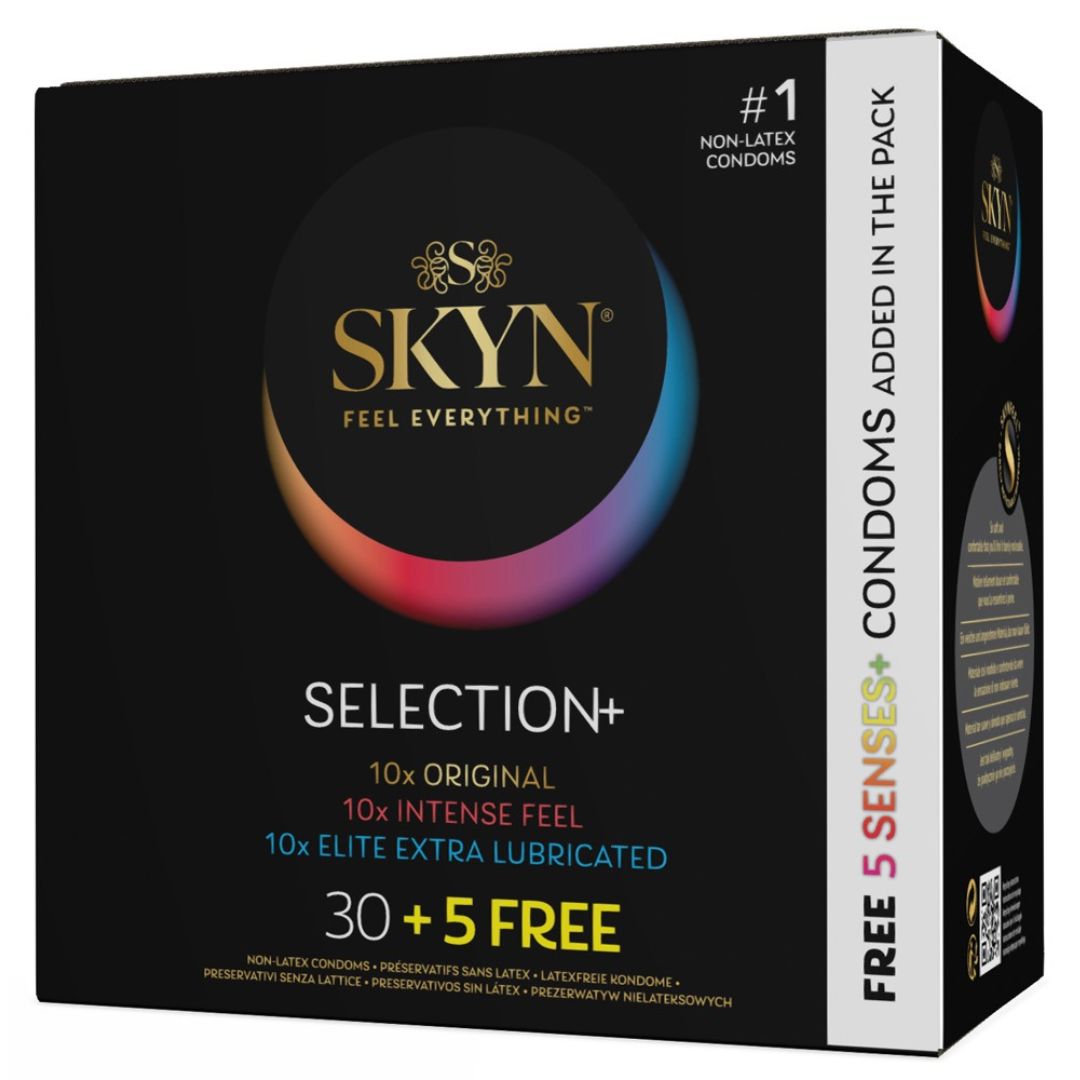 Préservatifs « Sélection+ » - mélange de préservatifs et vegan (Ø 53 mm/35 pièces) de SKYN