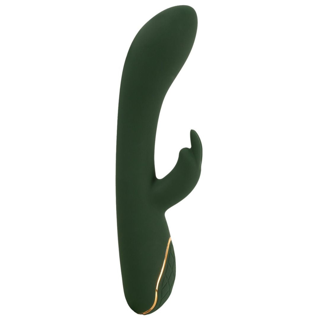 Rabbit Vibrator "Luxurious" made of silicone - soft-touch texture 23 cm (green)
