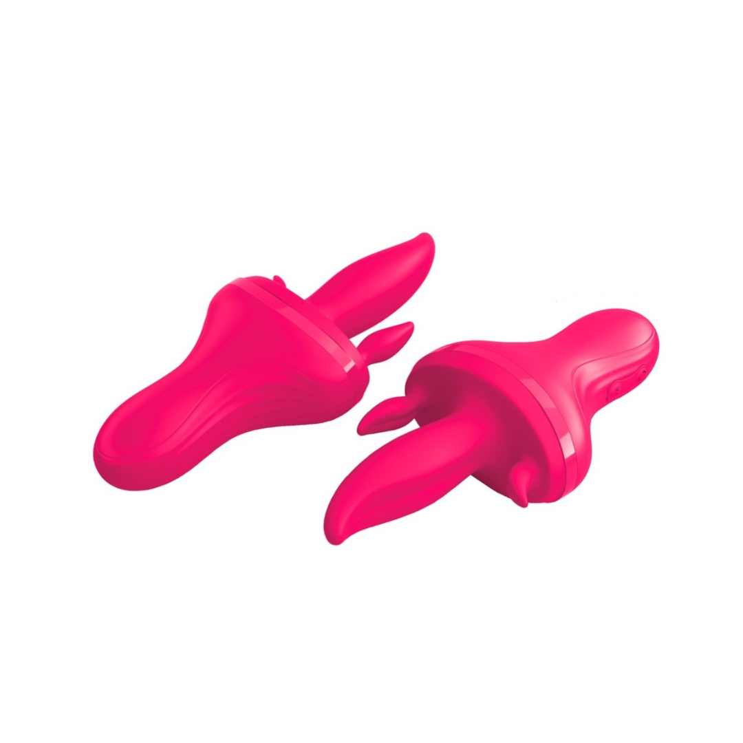 Vibrator "Holey trinity" made of silicone - triple stimulation 19.6 cm (pink)