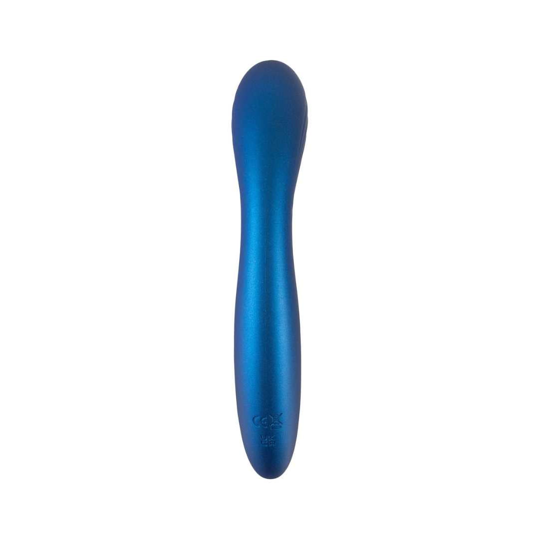 G-spot vibrator made of silicone - with curved groove massage head 18 cm (blue)