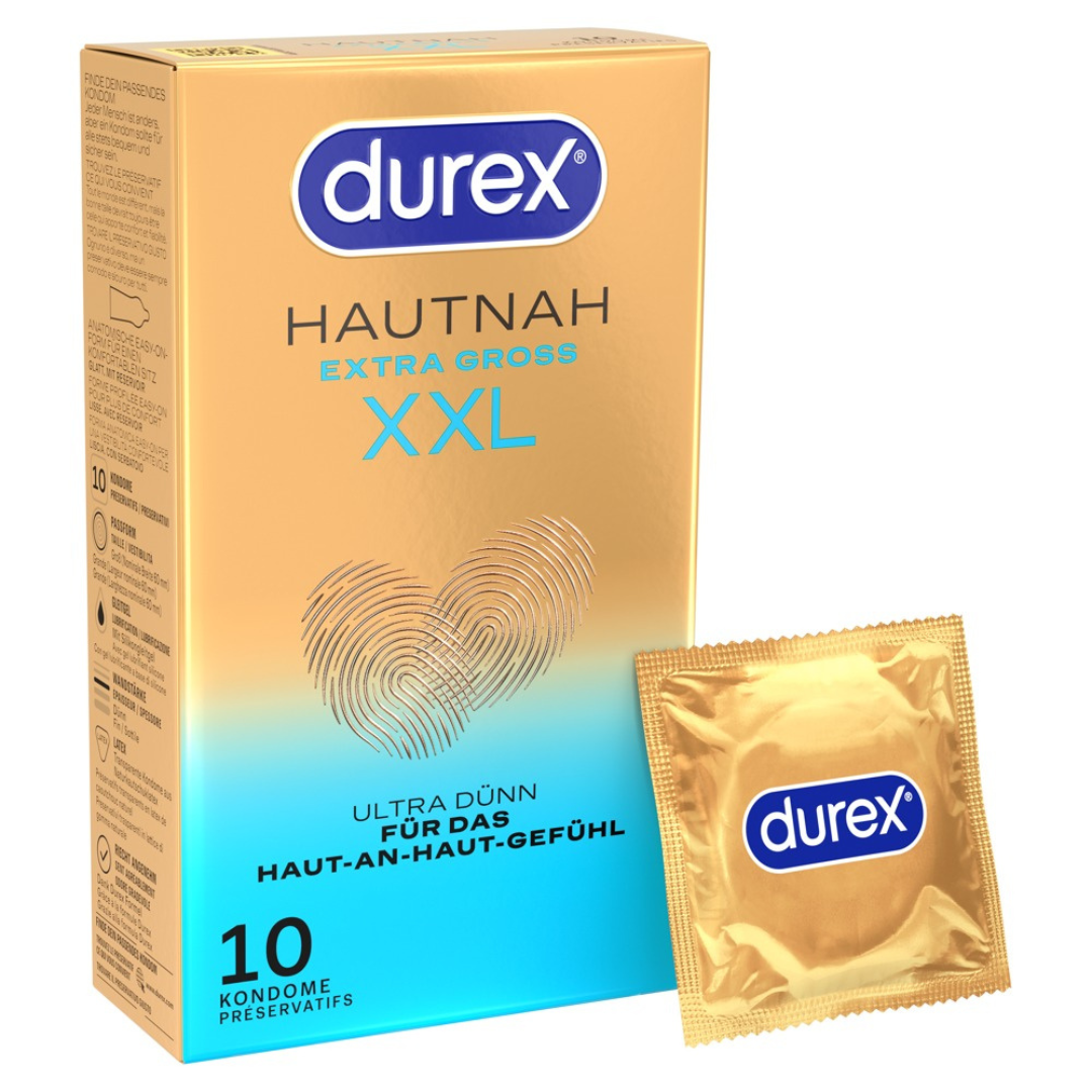 Kondome "hautnah XXL" Naturlatexkondome (Ø 60 mm/10 Stk.) von Durex