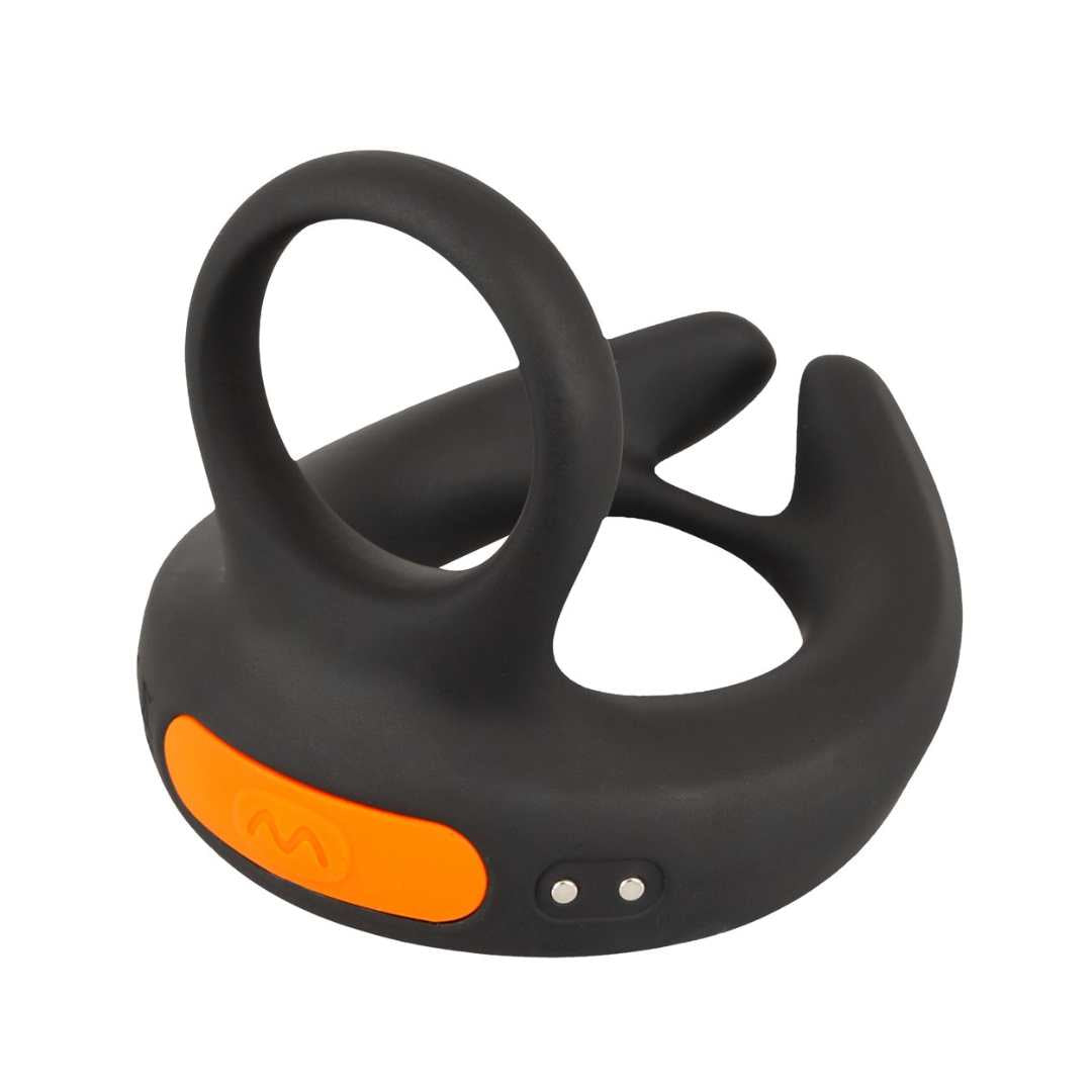 Penis and testicle ring "RC Scrotum Stimulator" made of silicone - with vibration Ø 4.6 cm (black)