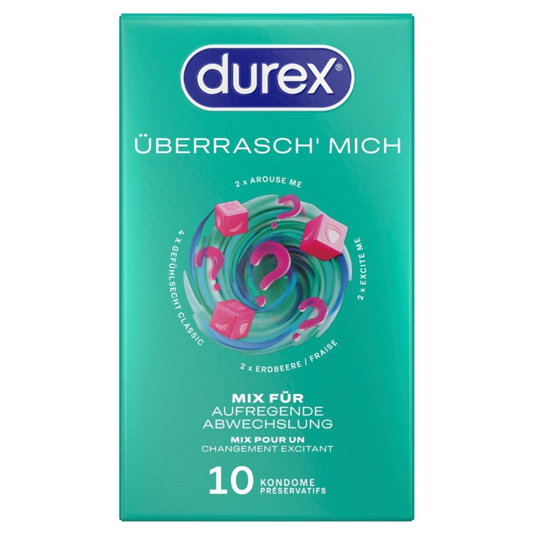 Kondome "Überrasch' Mich" aus Naturkautschuklatex von Durex (10 Stk.)