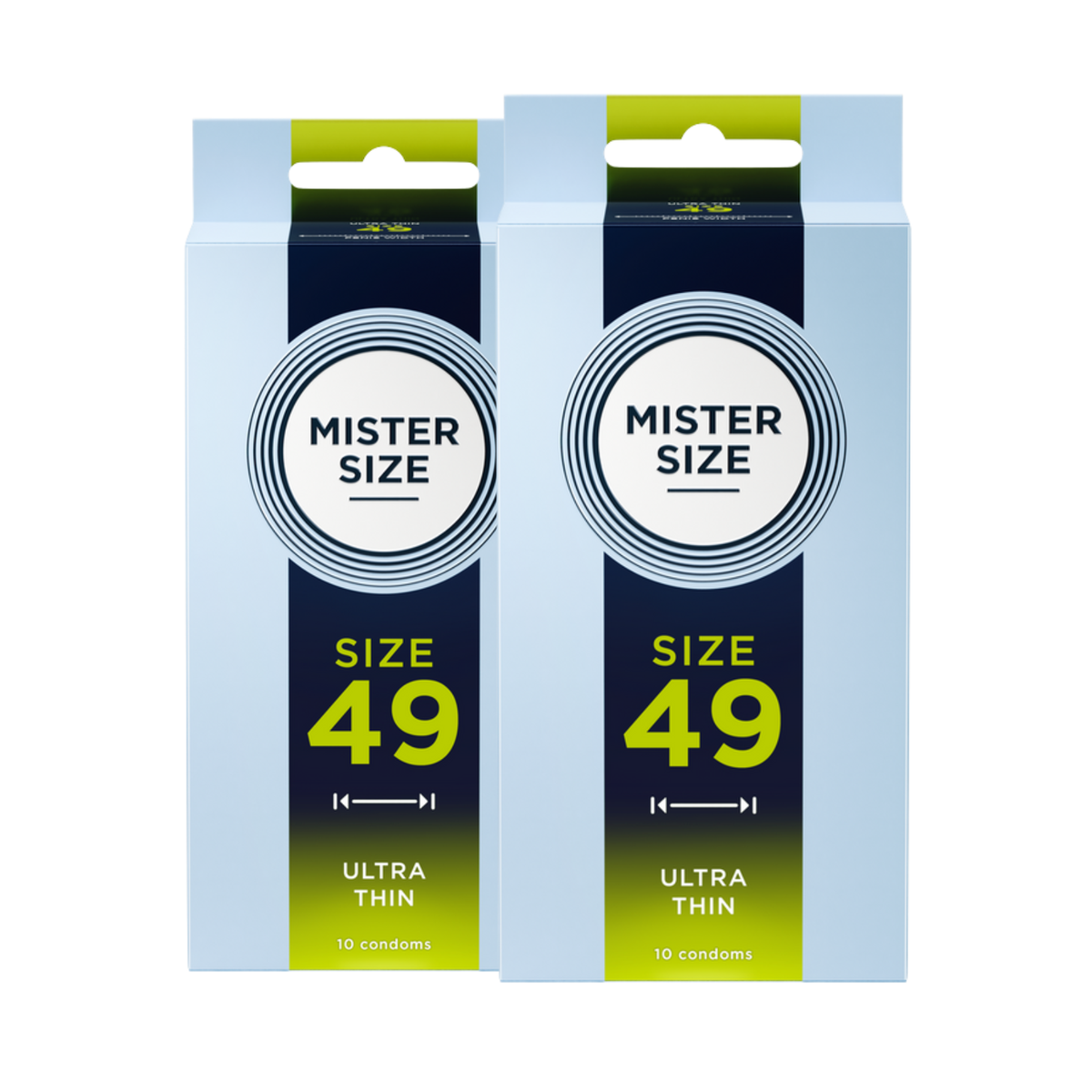 2er-Pack Kondome aus Naturkautschuklatex  - extrafein & gefühlsecht (Ø 49mm/2x10Stk.) von Mister Size