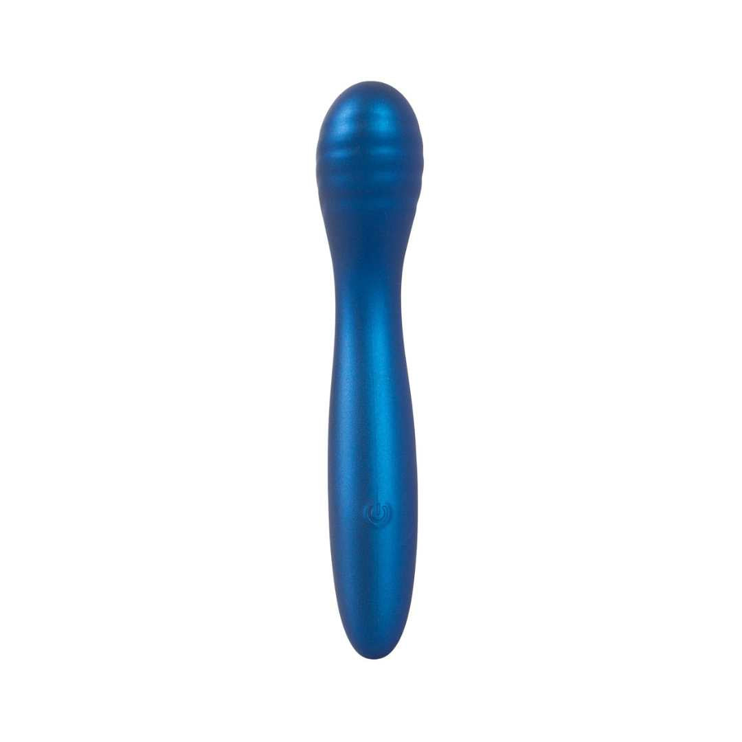 G-spot vibrator made of silicone - with curved groove massage head 18 cm (blue)