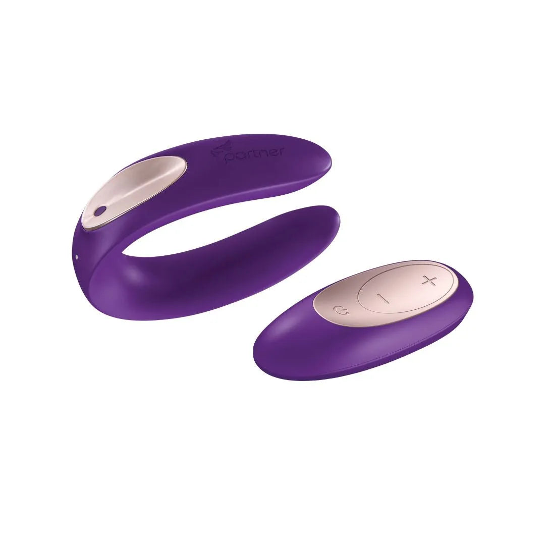 SATISFYER Paarvibrator "Double Plus Remote Control" aus Silikon (violett)