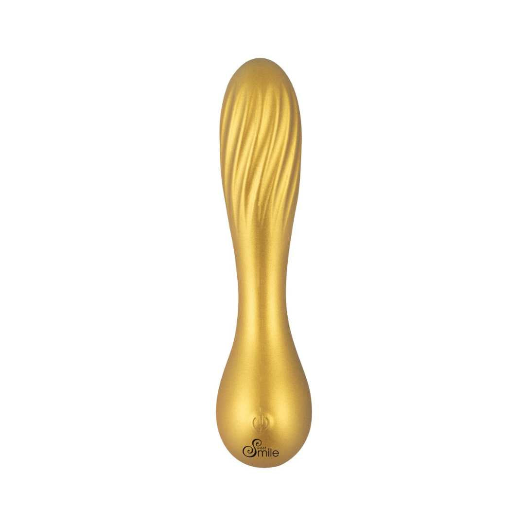 Vibrator "Flexible Swirl" made of silicone - with movable grooved head 16 cm (yellow)