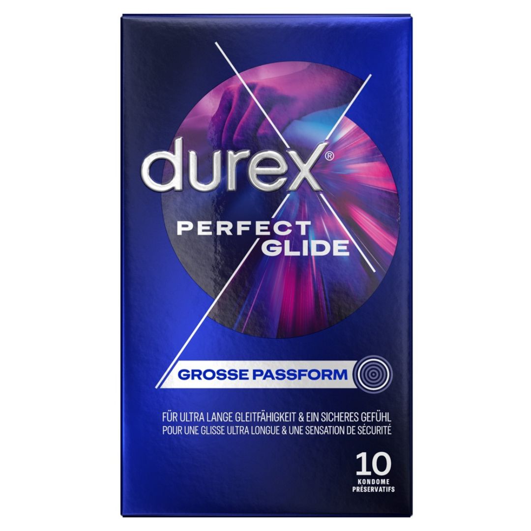 Préservatifs « Perfect Glide - Extra Safe » en latex de caoutchouc naturel (56 mm/10 pièces) de Durex