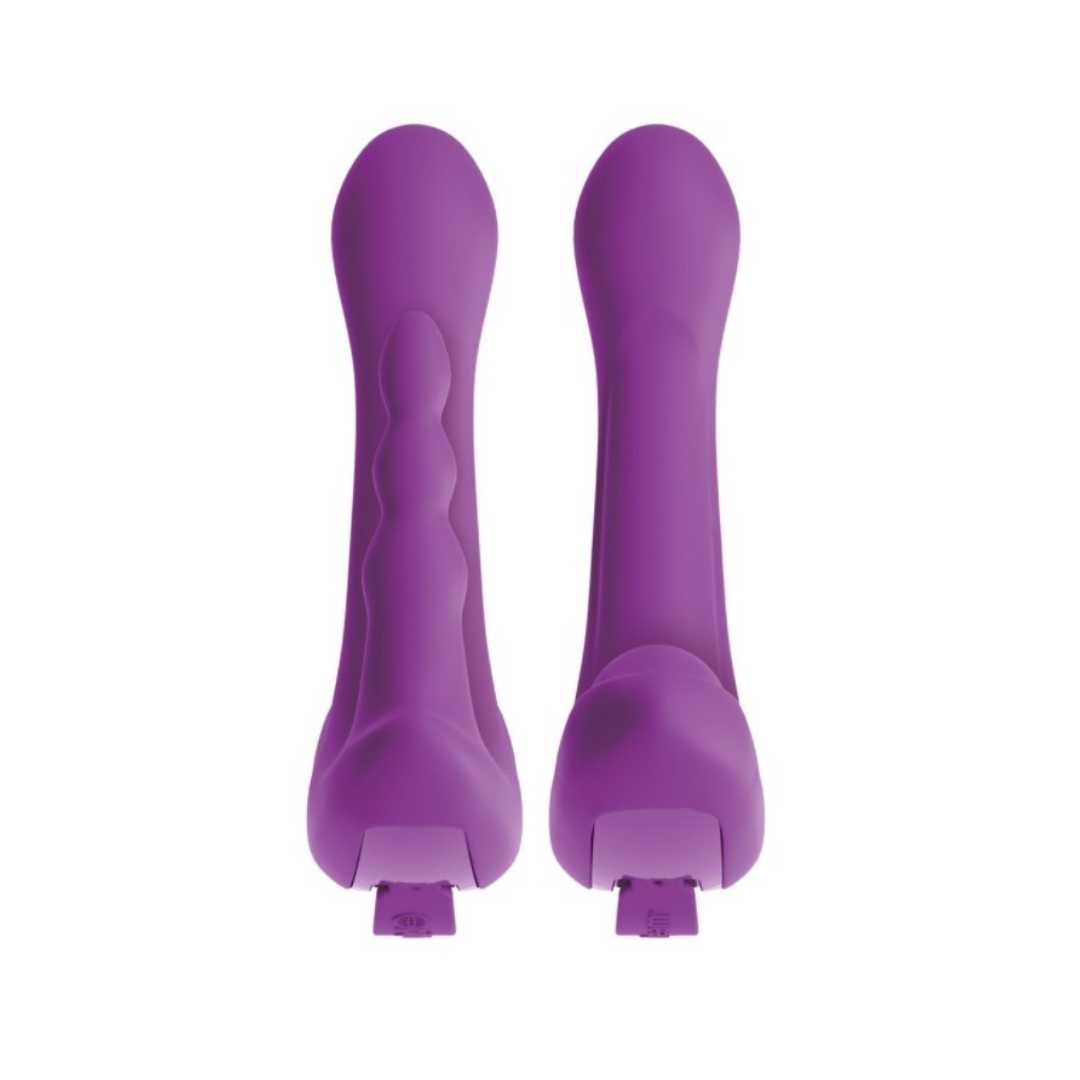 Vibrator "Rock n' ride" made of silicone - triple stimulation 17.8 cm (purple)