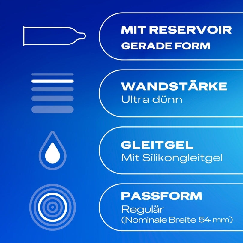 Préservatifs « Feel-safe Ultra » en latex de caoutchouc naturel (Ø 54 mm/10 pièces) de Durex