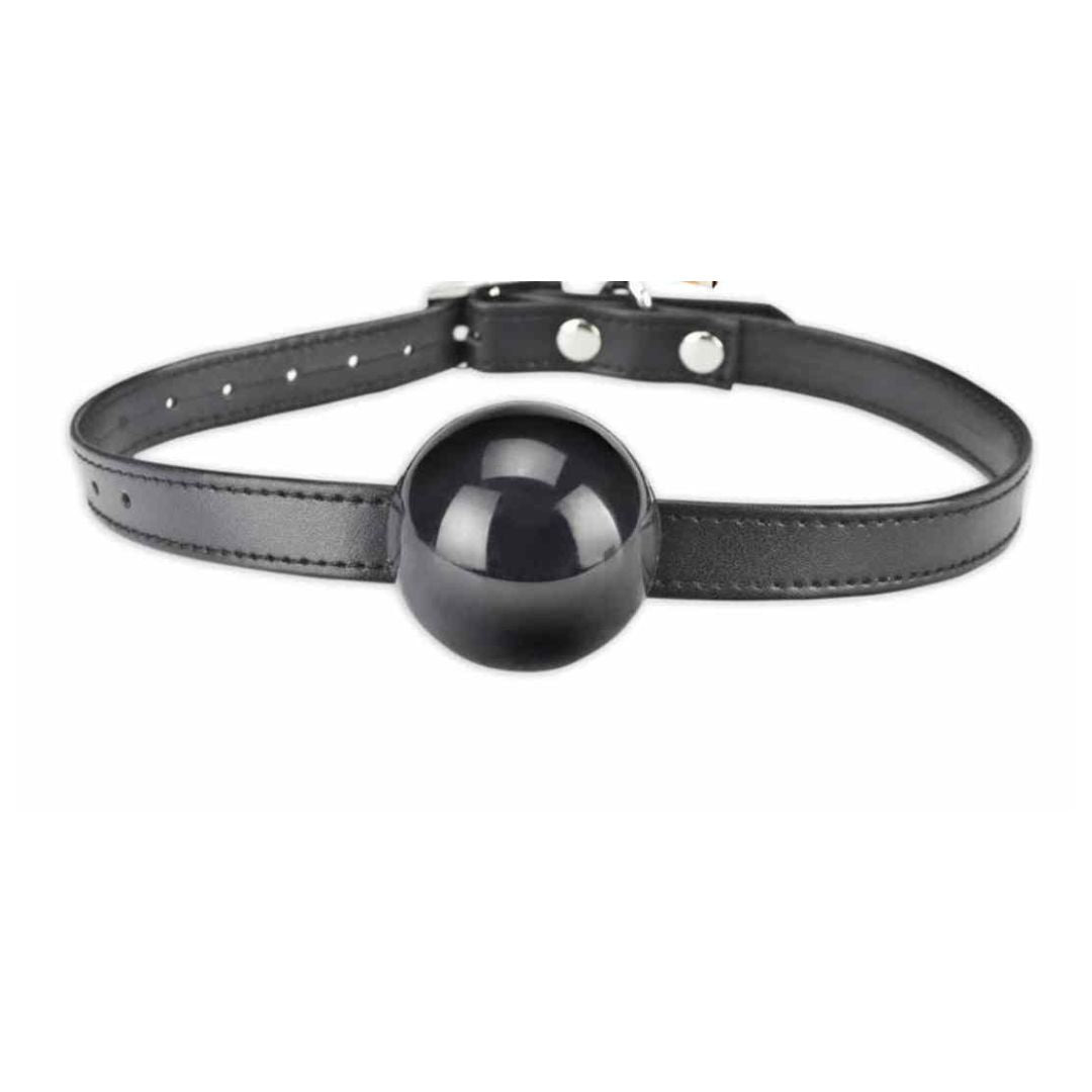 Bâillon avec boule en silicone Lux Fetish - ajustement parfait grâce à son design ergonomique (noir)