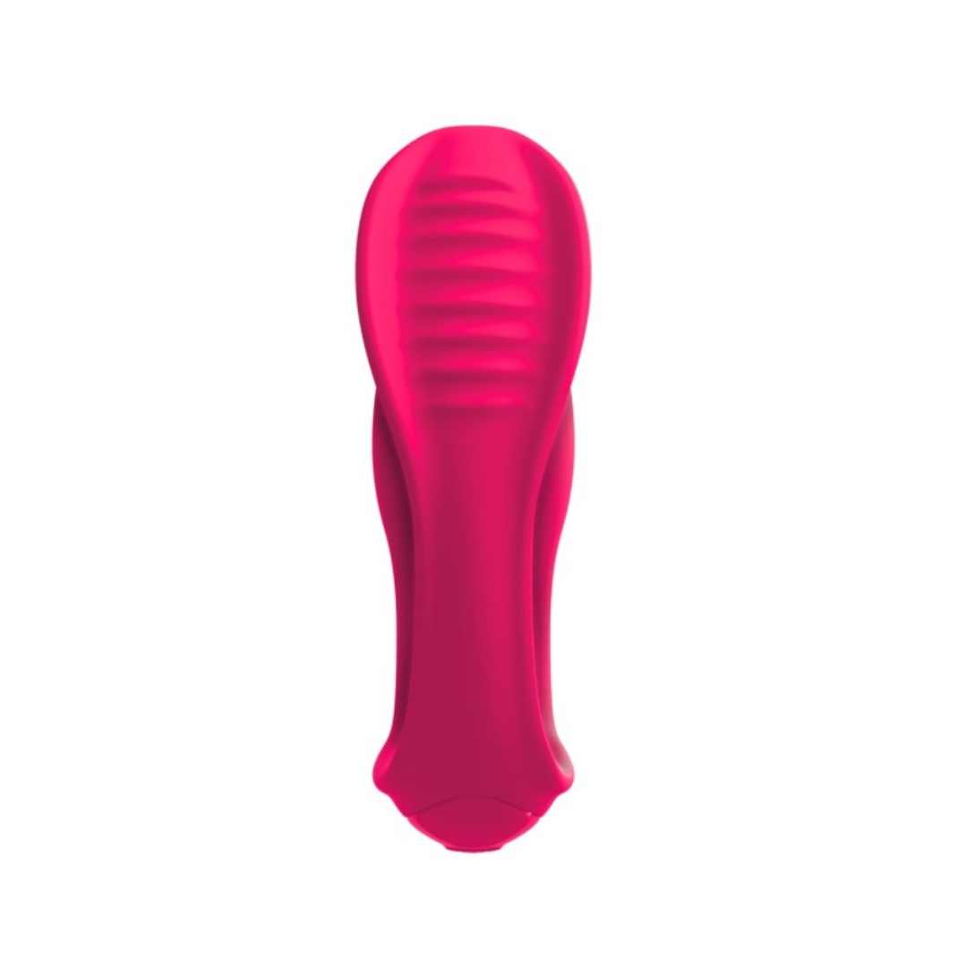 Vibrator "Double ecstasy" made of silicone - double stimulation with remote control 14.1 cm (pink)