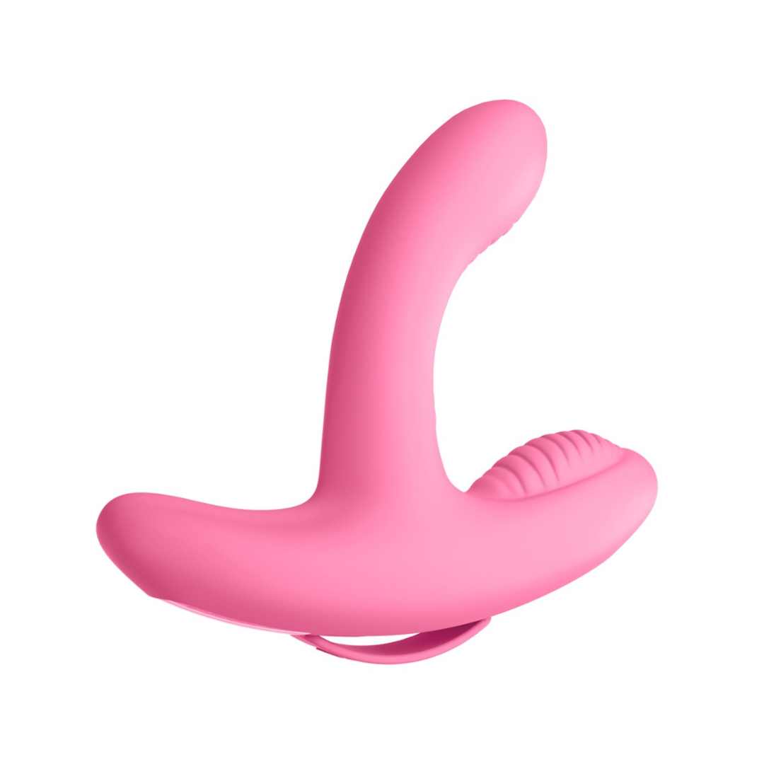 G-spot vibrator "Rock n' grind" made of silicone - double stimulation 17.2 cm (pink)