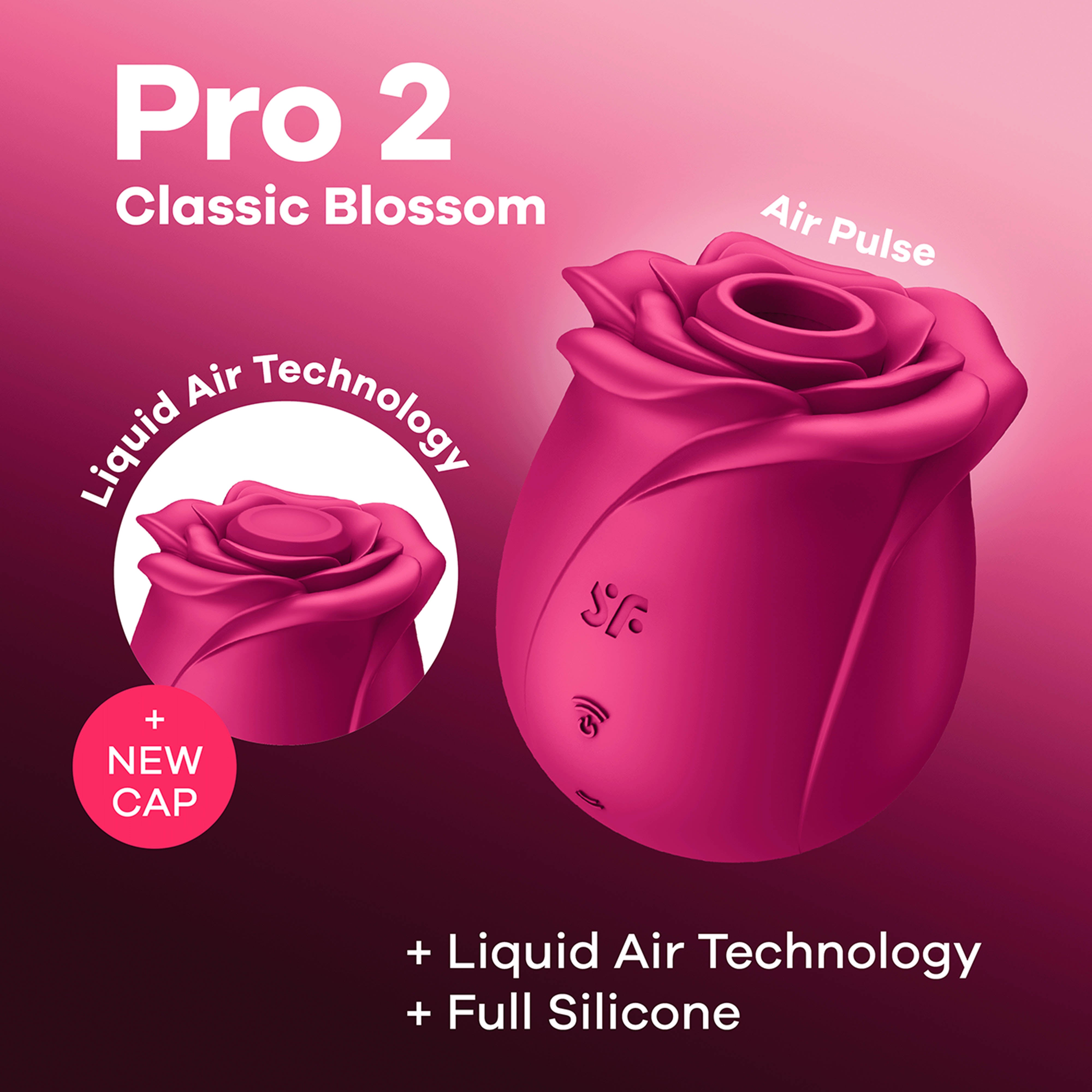 SATISFYER Lay-On Vibrator "Pro 2 Classic Blossom" - Airpulse Technology 8cm (pink)