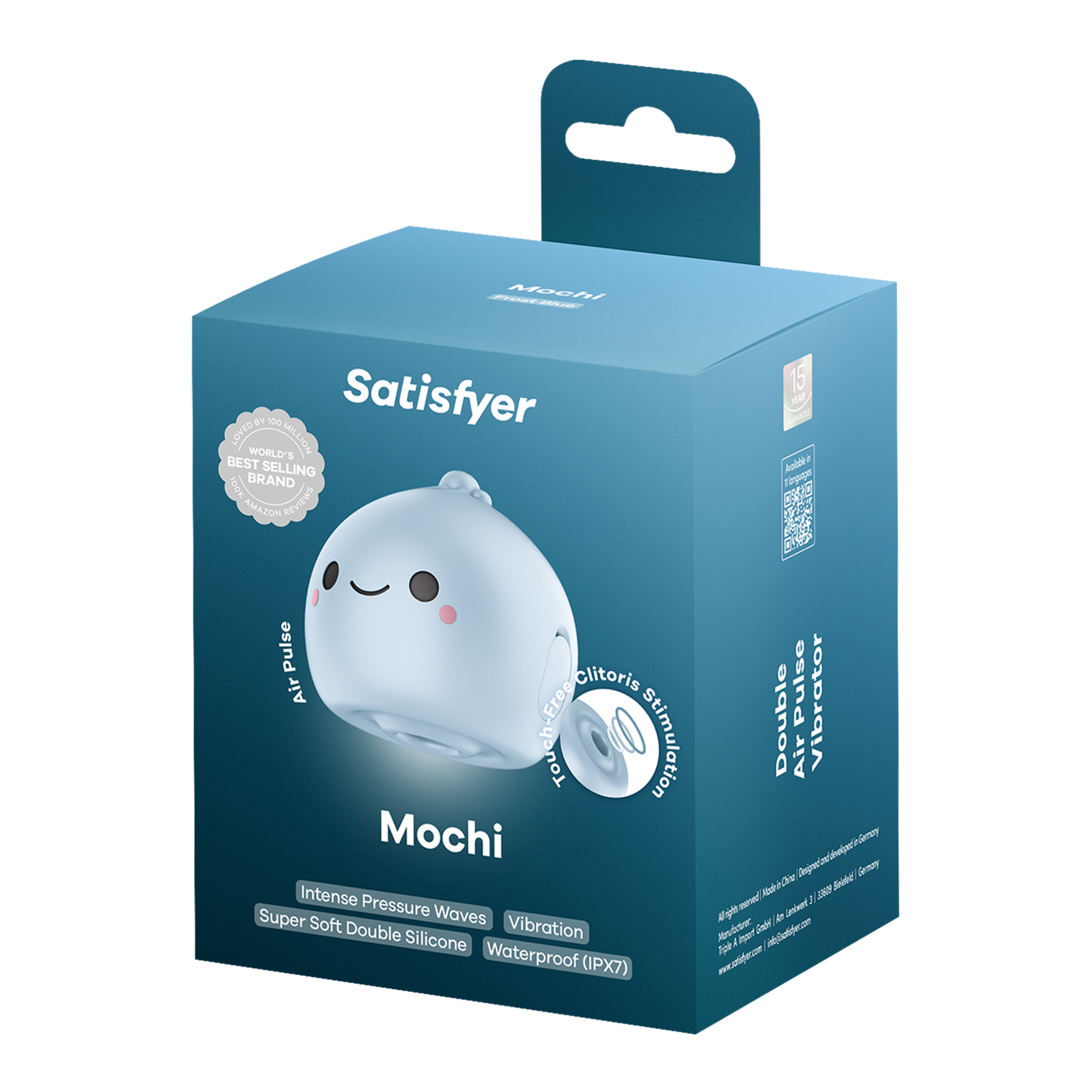 SATISFYER Lay-on Vibrator "Mochi" - Airpulse Technology 9cm (blue)
