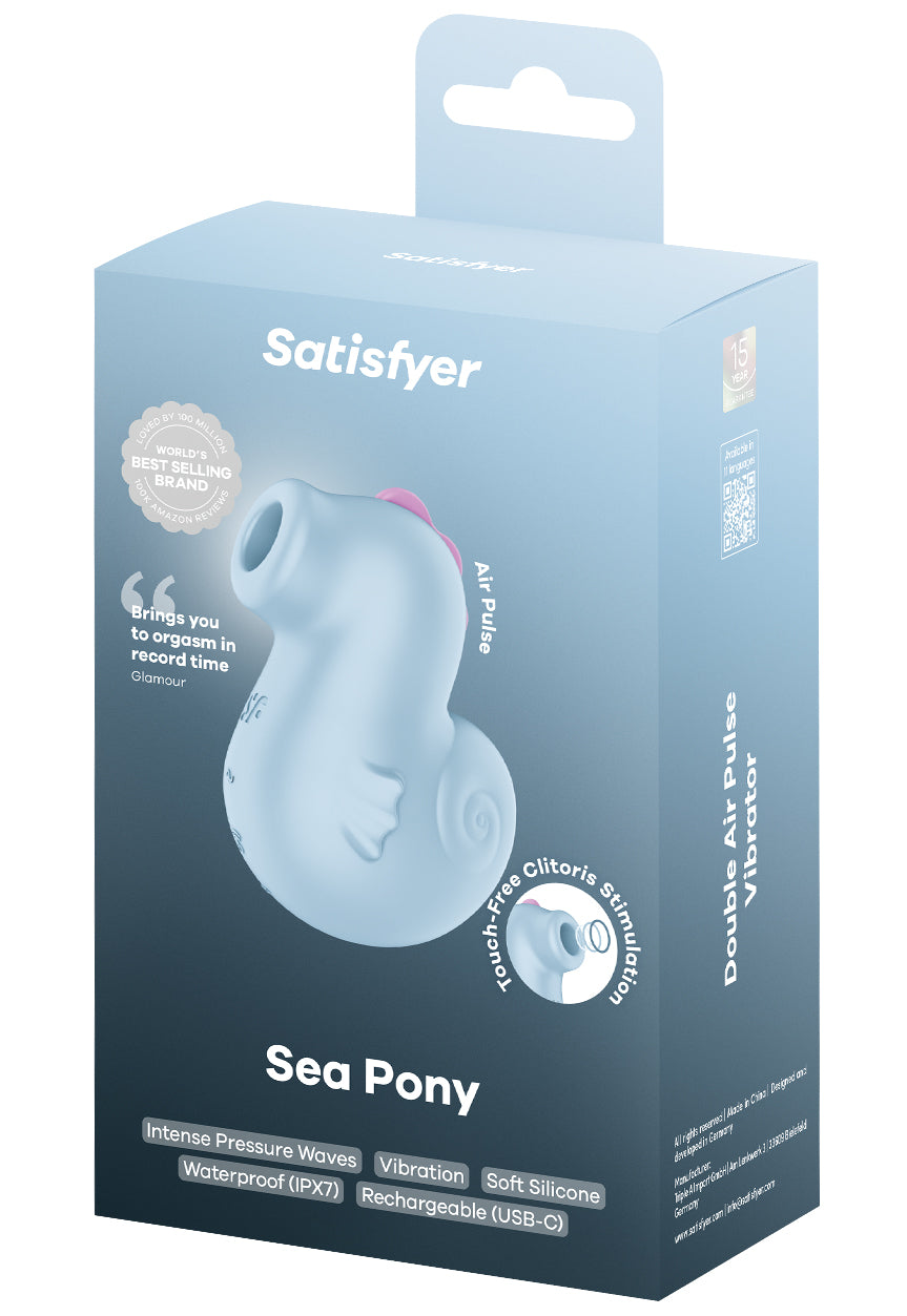 SATISFYER Lay-On Vibrator "Sea Pony" - Airpulse Technology 10 cm (blue)