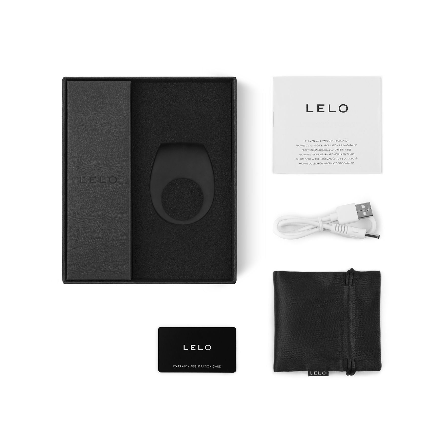 Lelo Tor 2 Silicone Cock Ring - with Vibration Ø 2.9 cm (black)