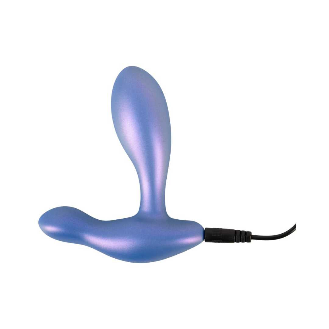 Anal vibrator "Flexible Butt Plug" made of silicone - for optimal dual stimulation Ø 3.5 cm (blue)