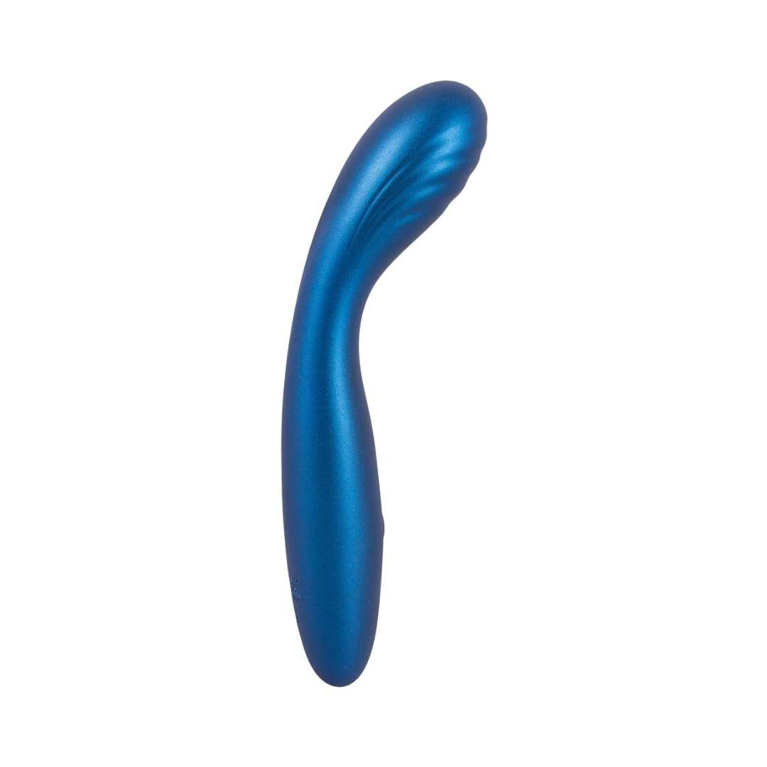 G-spot vibrator made of silicone - with curved groove massage head 18 cm (blue)