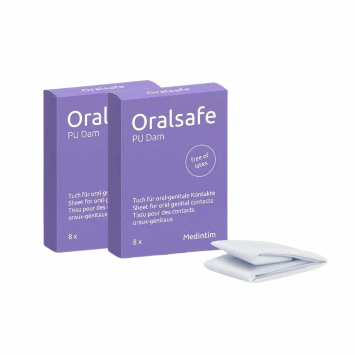 Lot de 2 paquets de gants à lécher "Oralsafe" sans latex - Goût vanille (2x8 pcs.)