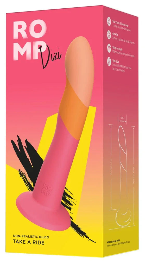 Dildo "Dizi" aus Silikon mit Saugfuss – 18 cm (pink)