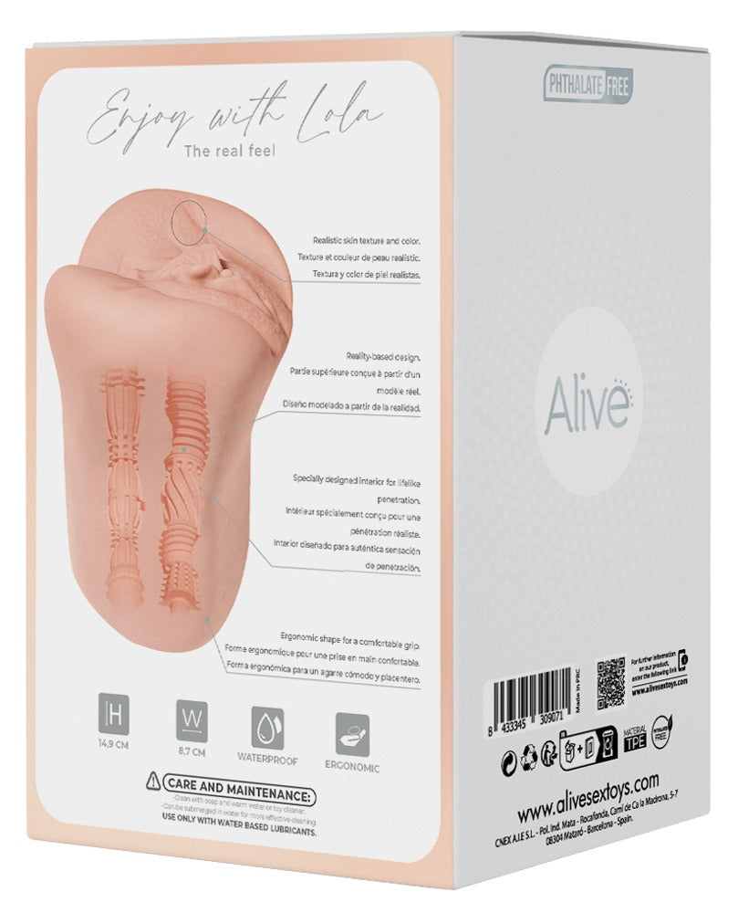 Masturbator "Lola L" in Vagina- & Anus-Optik (hautfarben hell)