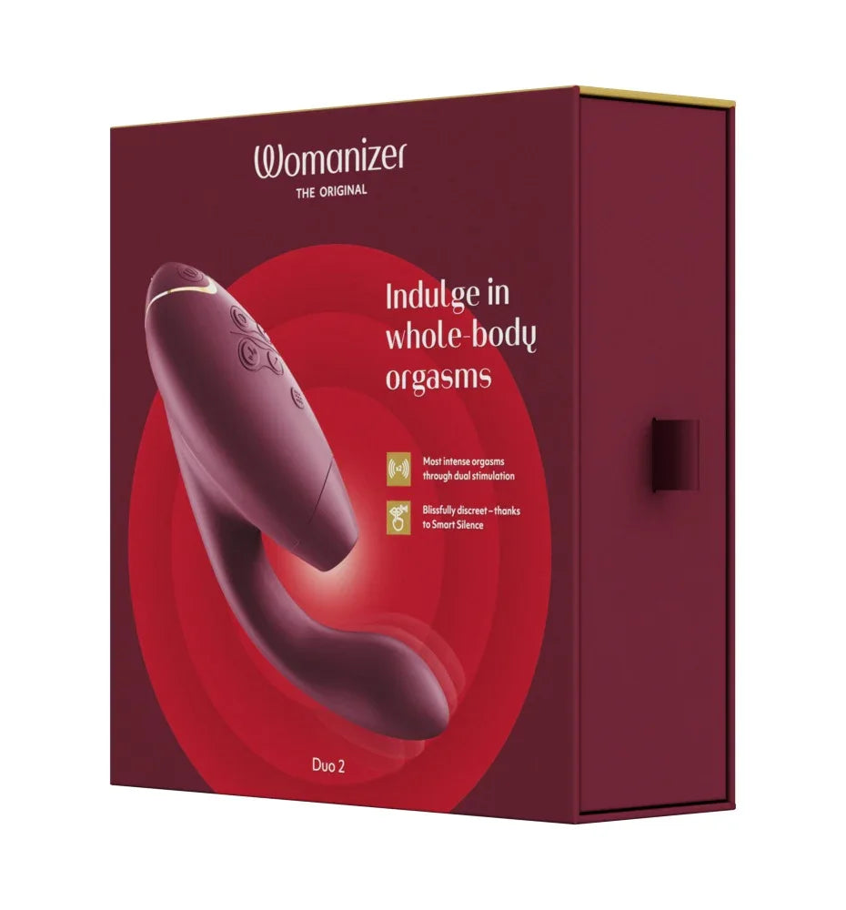 Womanizer Duo 2 Vibromasseur à poser avec double stimulation - 20,3 cm (rouge)