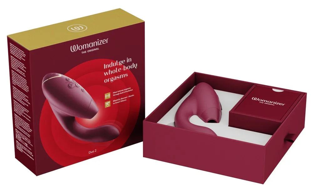 Womanizer Duo 2 Vibromasseur à poser avec double stimulation - 20,3 cm (rouge)