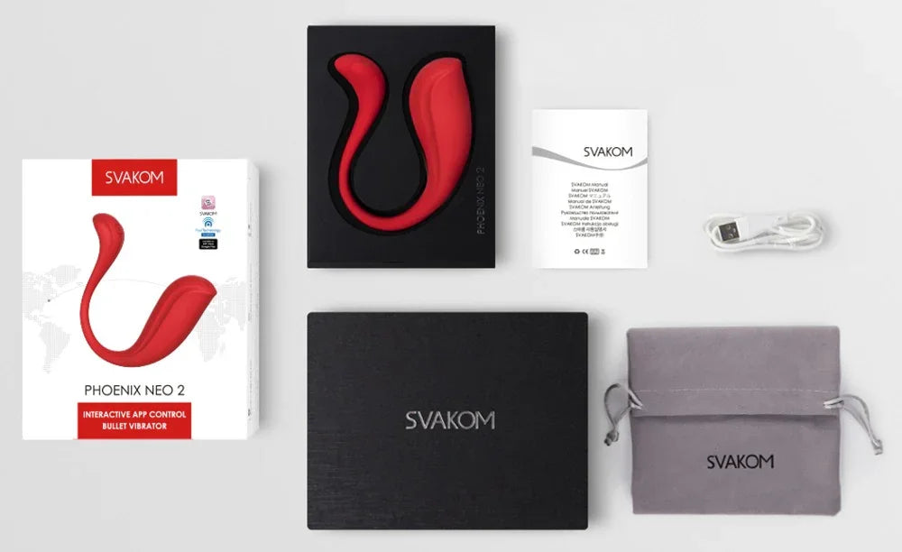 Silicone vibrator "Vibro Egg Phoenix Neo 2" - controllable via app (red)