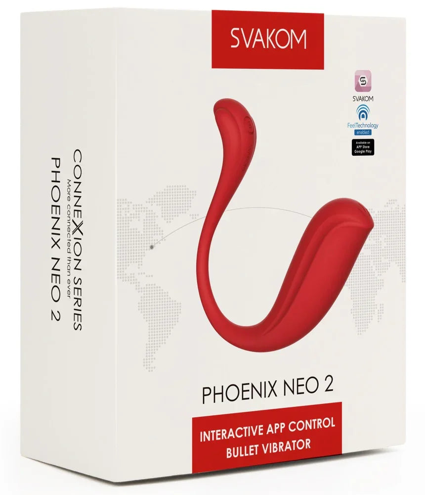 Silicone vibrator "Vibro Egg Phoenix Neo 2" - controllable via app (red)