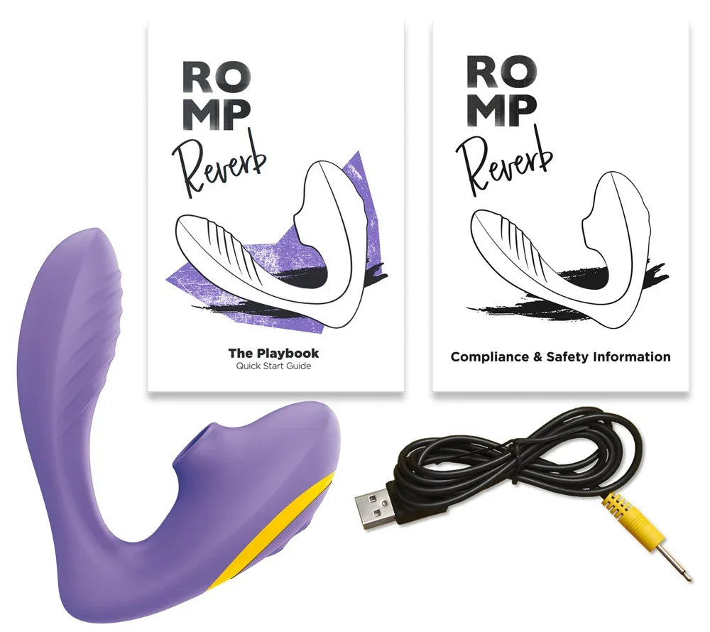 Lila Auflegevibrator mit Ladekabel und Bedienungsanleitung, modernes Design, Diskret