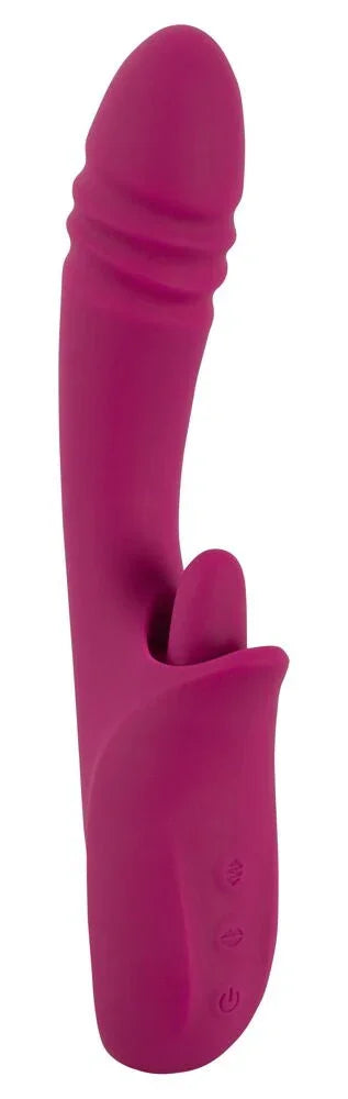 Lila Vibrator aus Silikon mit Klitorisstimulator, ergonomisches Design, glatte Oberfläche