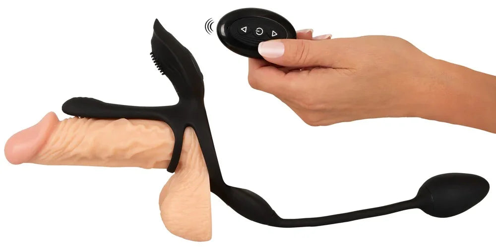 Paarvibrator "RC Multi Function" aus Silikon - mit Analvibrator (schwarz)