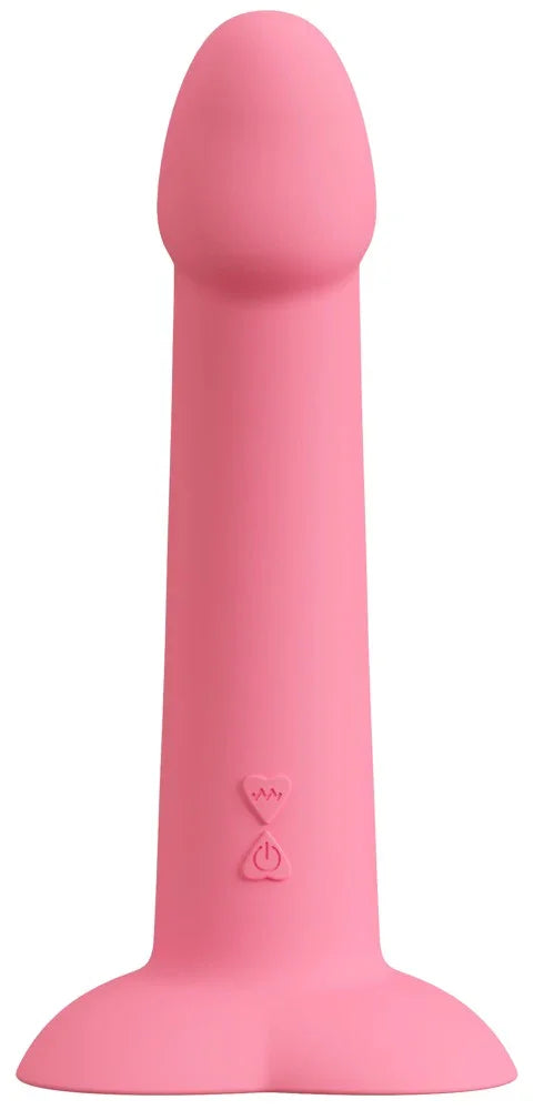 Pinker Vibrator mit glatter Oberfläche, Standfuß und zwei Steuerknöpfen, Erotikspielzeug
