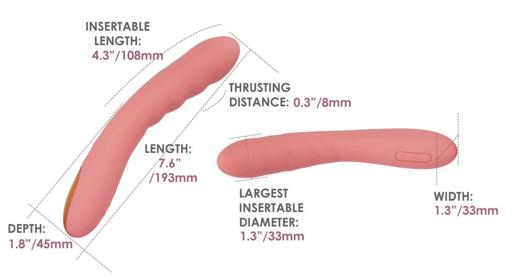 Silicone vibrator "Ava Neo" - with stimulation waves, 19.6 cm (pink)