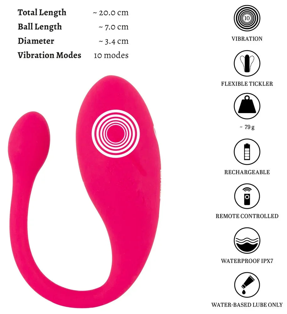 Fernsteuerbare Liebeskugel „KORAL RC Love Ball“ – 10 Vibrationsprogramme & Fernbedienung (Pink)