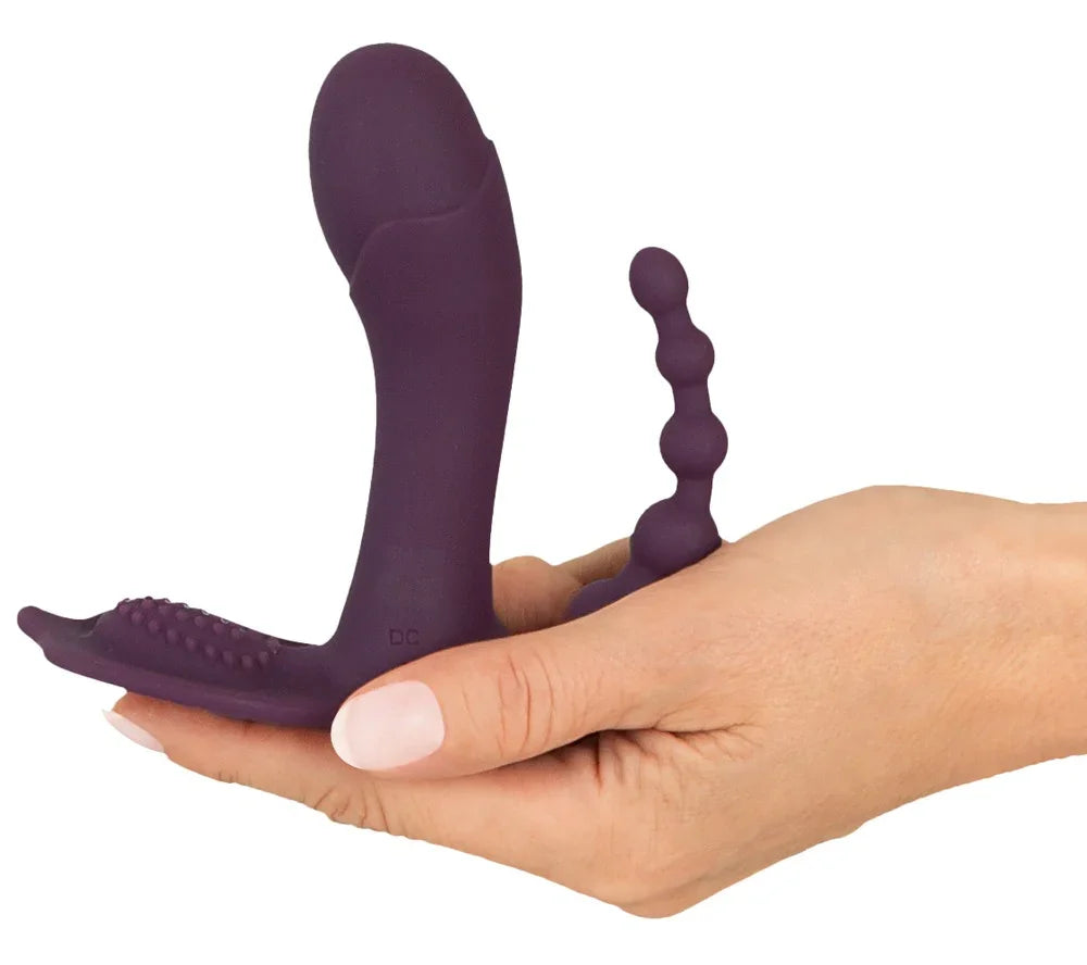Panty-Vibrator „ARIVA RC“ aus Silikon – Panty-Tragbar, 3-Motoren (lila)