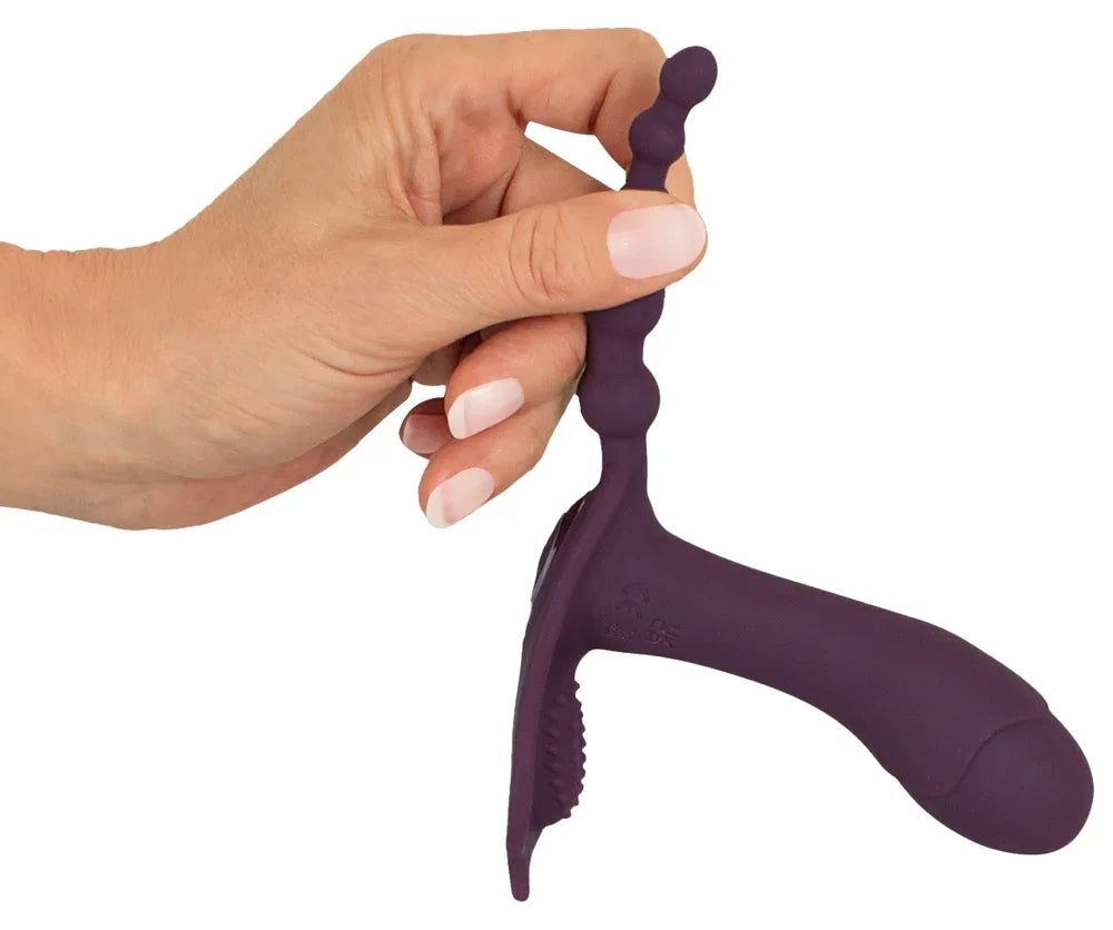 Panty-Vibrator „ARIVA RC“ aus Silikon – Panty-Tragbar, 3-Motoren (lila)