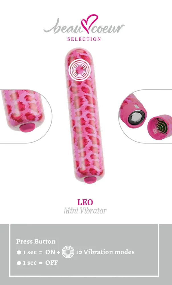 Minivibrator „Leo Mini“ – 10 Vibrationsmodi, kompakt (rosa)