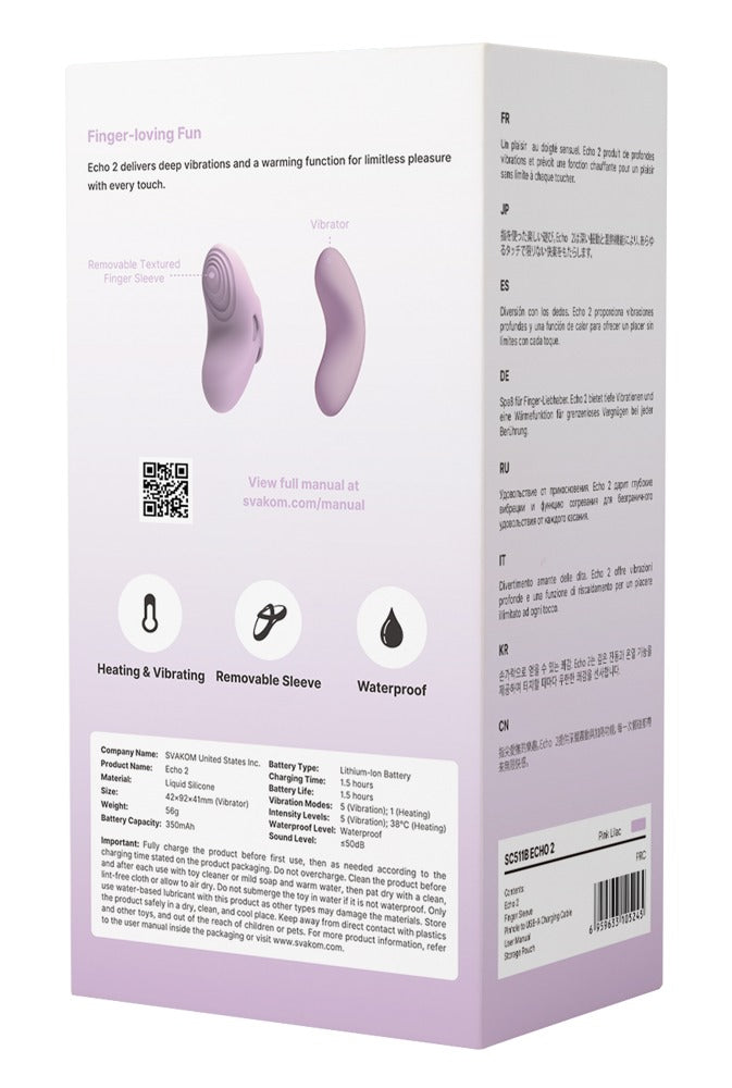 Svakom "Echo 2" Clitoral Vibrator - 12.8 cm (Pink)