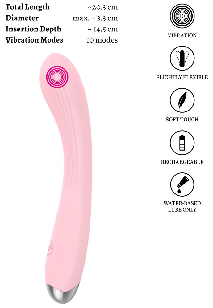 Vibrator "Kireya Curved" aus Silikon - gebogen 20.3 cm (rosa)