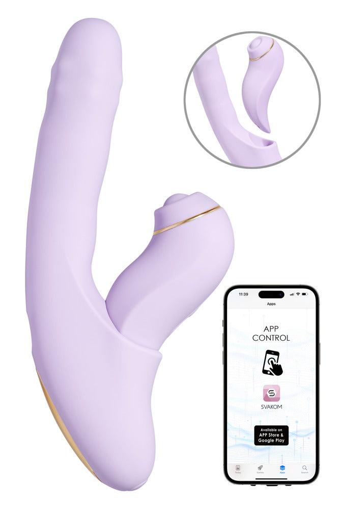2-in-1 Silicone Vibrator "DuoGlow" - 19.6 cm (purple)
