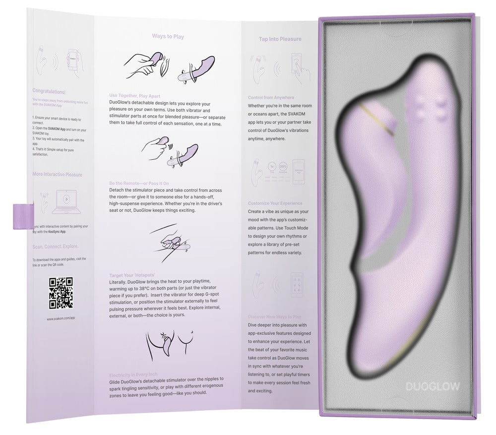 2-in-1 Vibrator "DuoGlow" aus Silikon - 19.6 cm (lila)