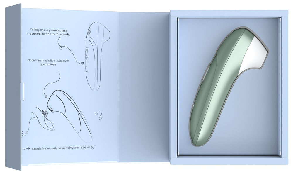 Auflegevibrator "Womanizer Pro mit Pulsator - 15 cm (türkis)