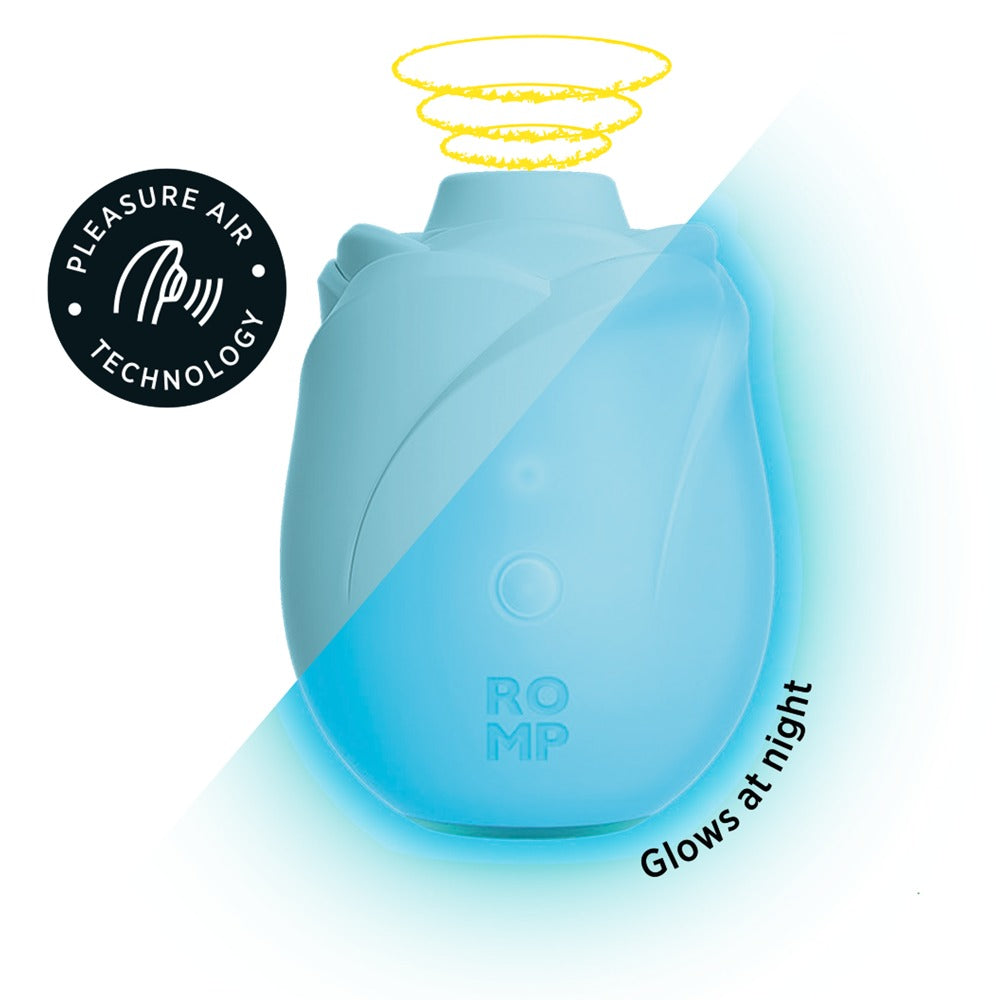 Rose Glow Silicone Lay-on Vibrator - with Pleasure Air Technology 7.6 cm (blue)
