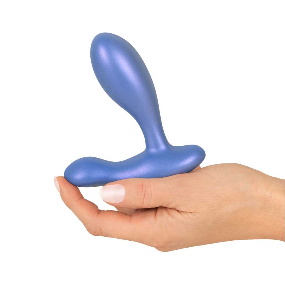 Anal vibrator "Flexible Butt Plug" made of silicone - for optimal dual stimulation Ø 3.5 cm (blue)