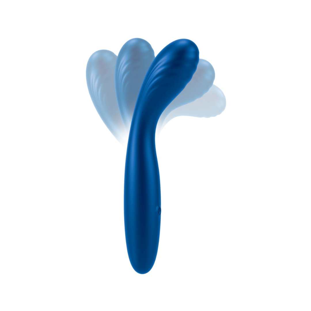 G-spot vibrator made of silicone - with curved groove massage head 18 cm (blue)