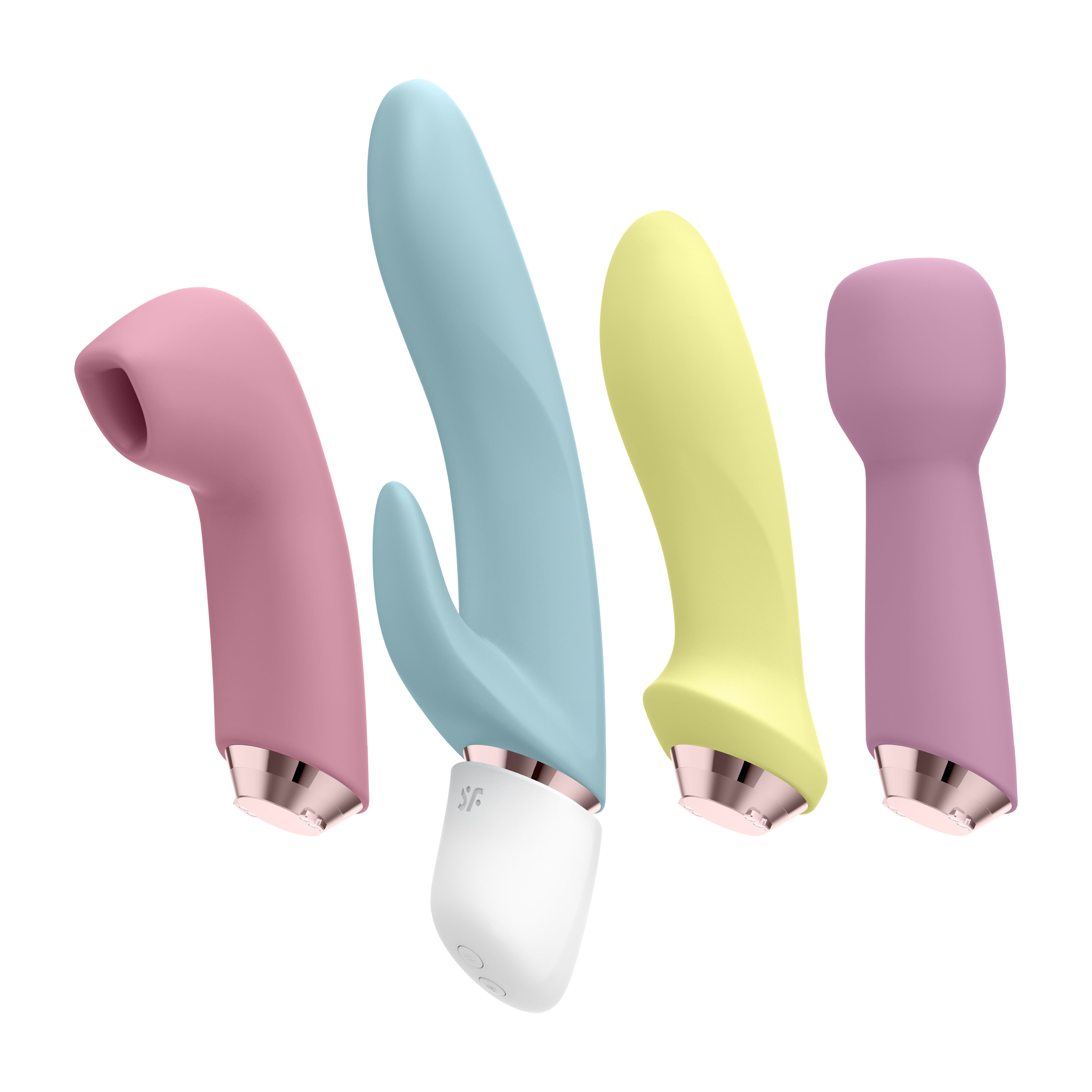 SATISFYER "Marvelous Four Vibrator Set" - Airpulse Technology (pink/blue/yellow)